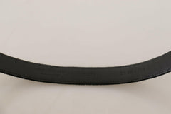 Dolce & Gabbana Black Casual Velvet Silver Metal Logo Buckle Belt -   -  Dolce & Gabbana.