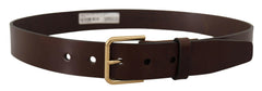 Dolce & Gabbana Brown Polished Leather Gold Tone Metal Buckle Belt -   -  Dolce & Gabbana.