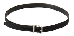 Dolce & Gabbana Black Canvas Silver Tone Metal Buckle Men Belt -   -  Dolce & Gabbana.