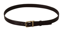 Dolce & Gabbana Brown Leather Gold Metal Buckle Belt -   -  Dolce & Gabbana.
