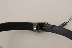 Dolce & Gabbana Black Cotton Silver Tone Metal Buckle Belt -   -  Dolce & Gabbana.