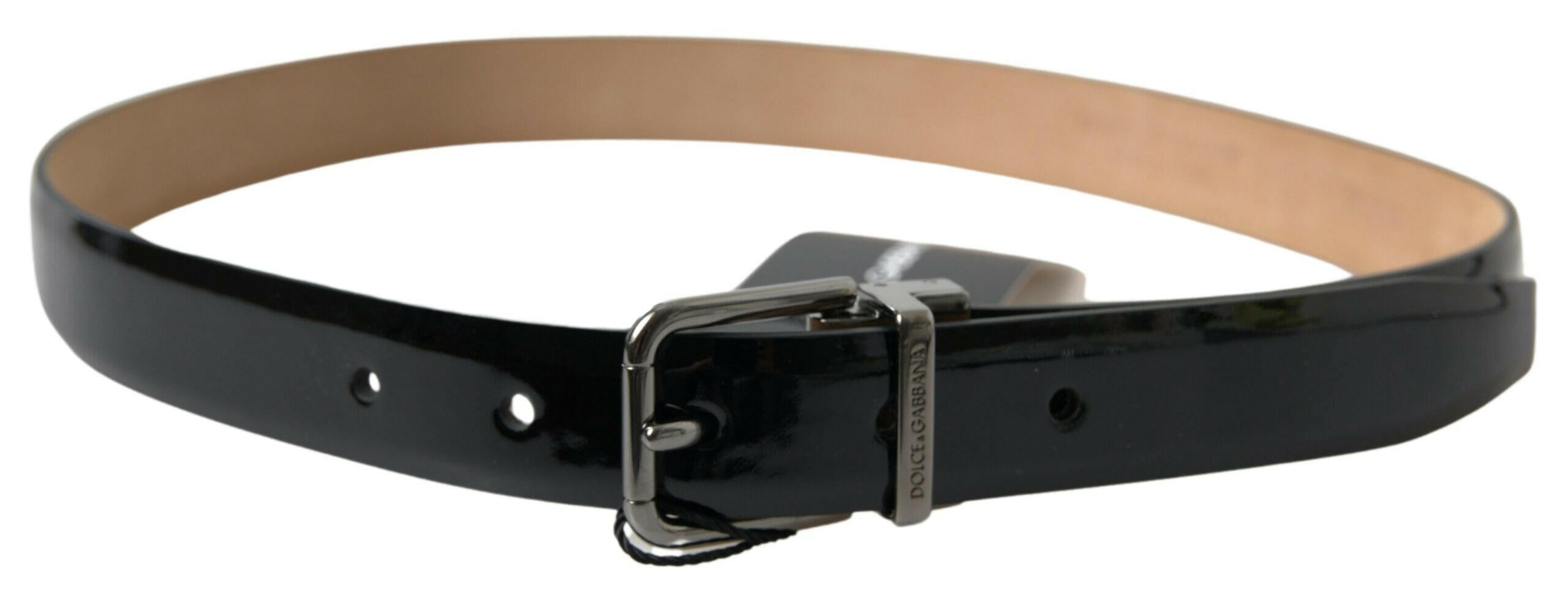 Dolce & Gabbana Black Calf Leather Metal Buckle Men Belt -   -  Dolce & Gabbana.