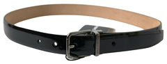 Dolce & Gabbana Black Calf Leather Metal Buckle Men Belt -   -  Dolce & Gabbana.