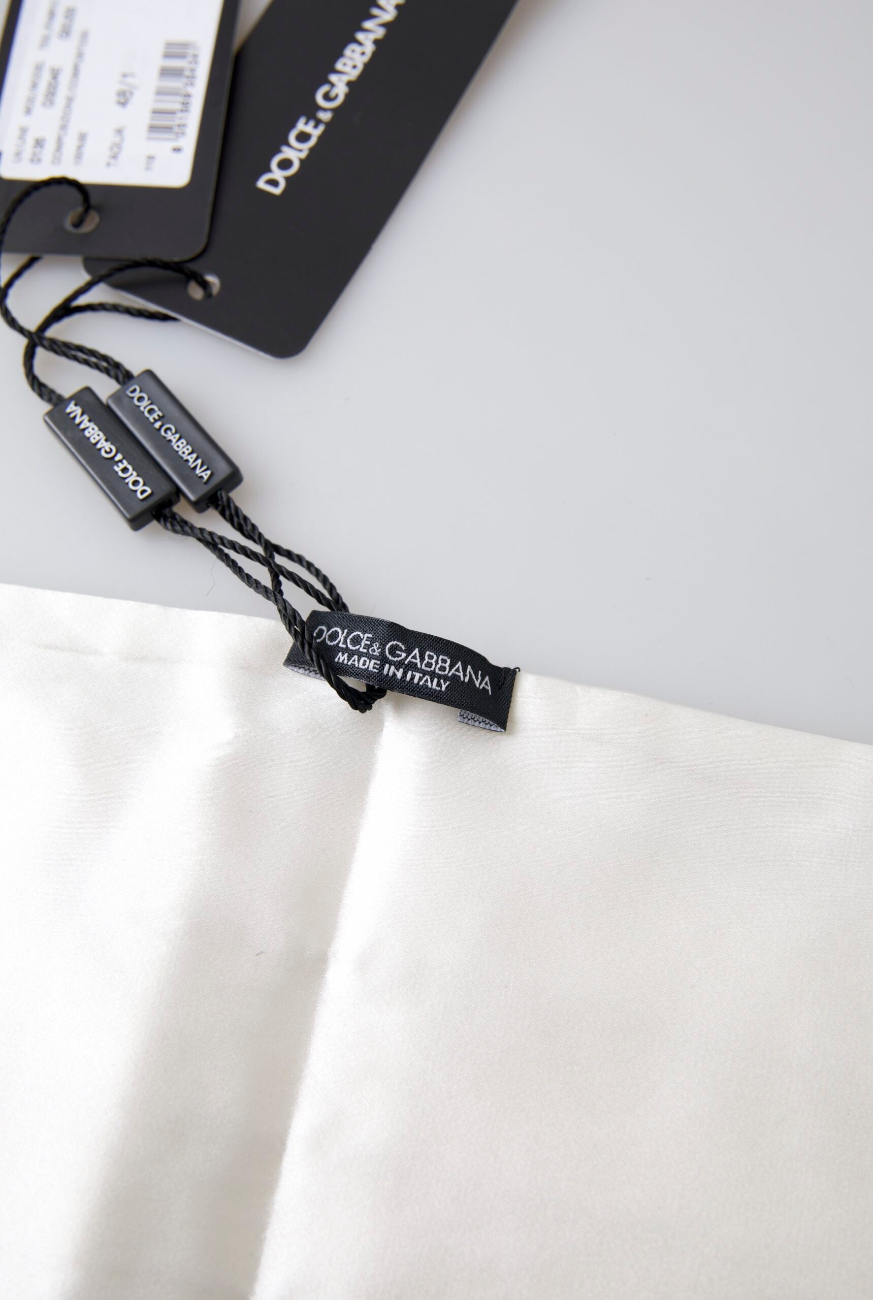 Dolce & Gabbana White Men Wide Waist Silk Belt Cummerbund -  Men´s Cummerbund -  Dolce & Gabbana.