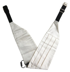 Dolce & Gabbana White Men Wide Waist Silk Belt Cummerbund -  Men´s Cummerbund -  Dolce & Gabbana.