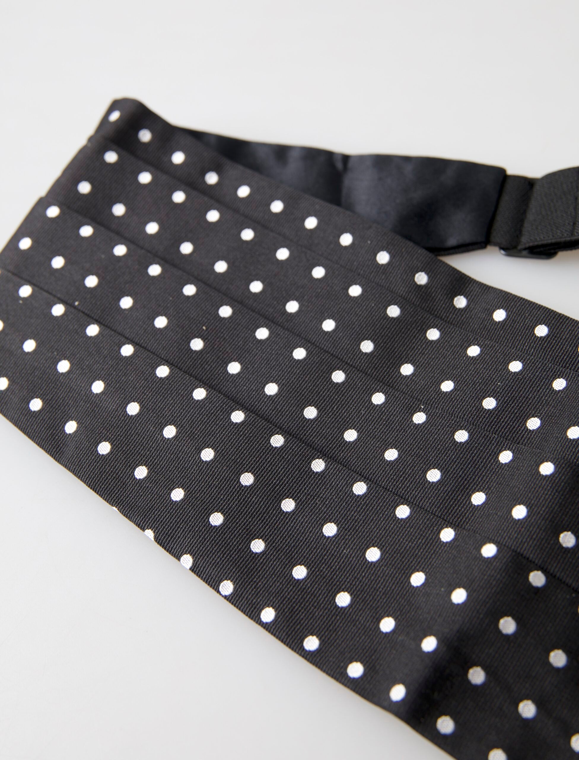 Dolce & Gabbana Black Silk Polka Waist Tuxedo Belt Cummerbund -  Men´s Cummerbund -  Dolce & Gabbana.