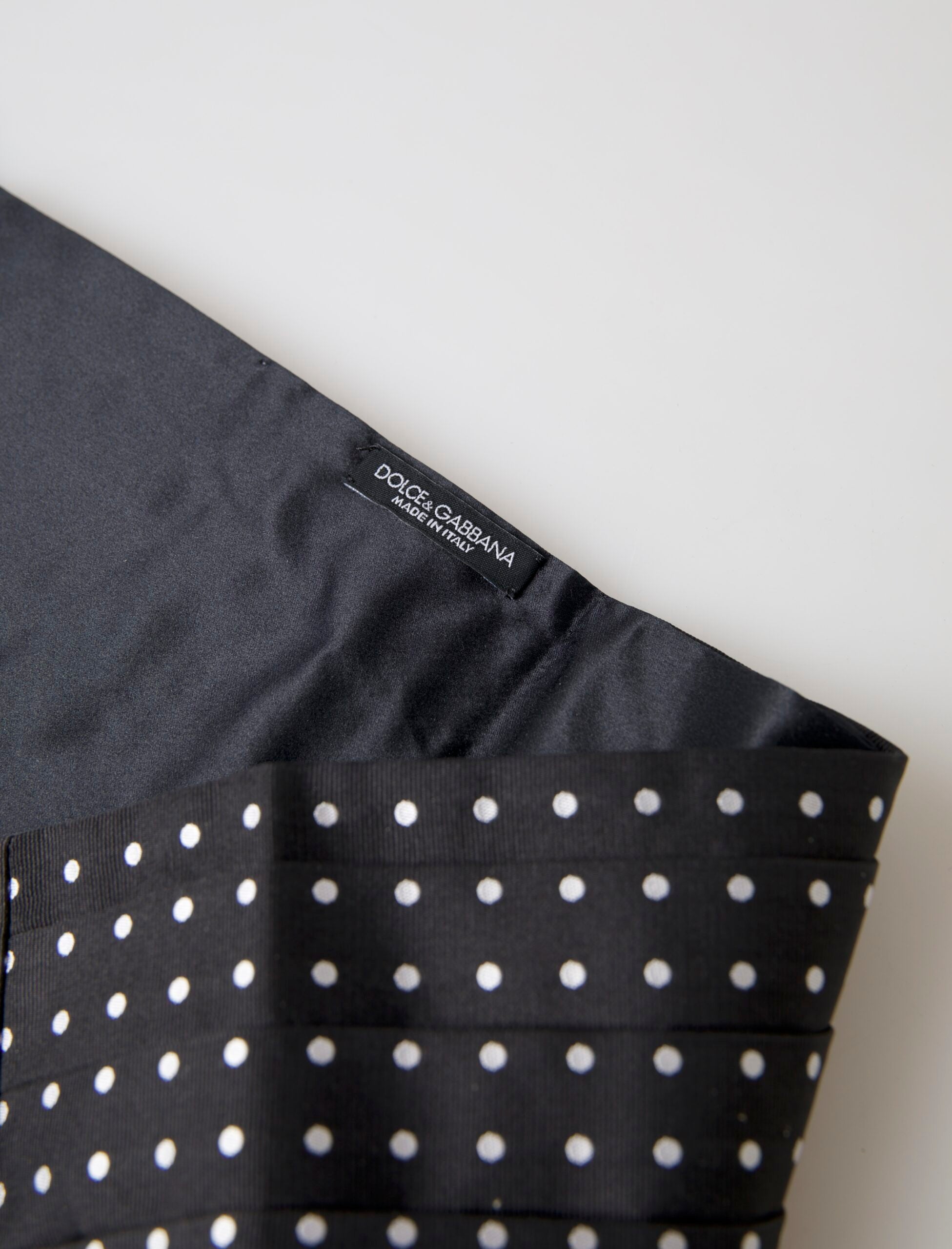 Dolce & Gabbana Black Silk Polka Waist Tuxedo Belt Cummerbund -  Men´s Cummerbund -  Dolce & Gabbana.