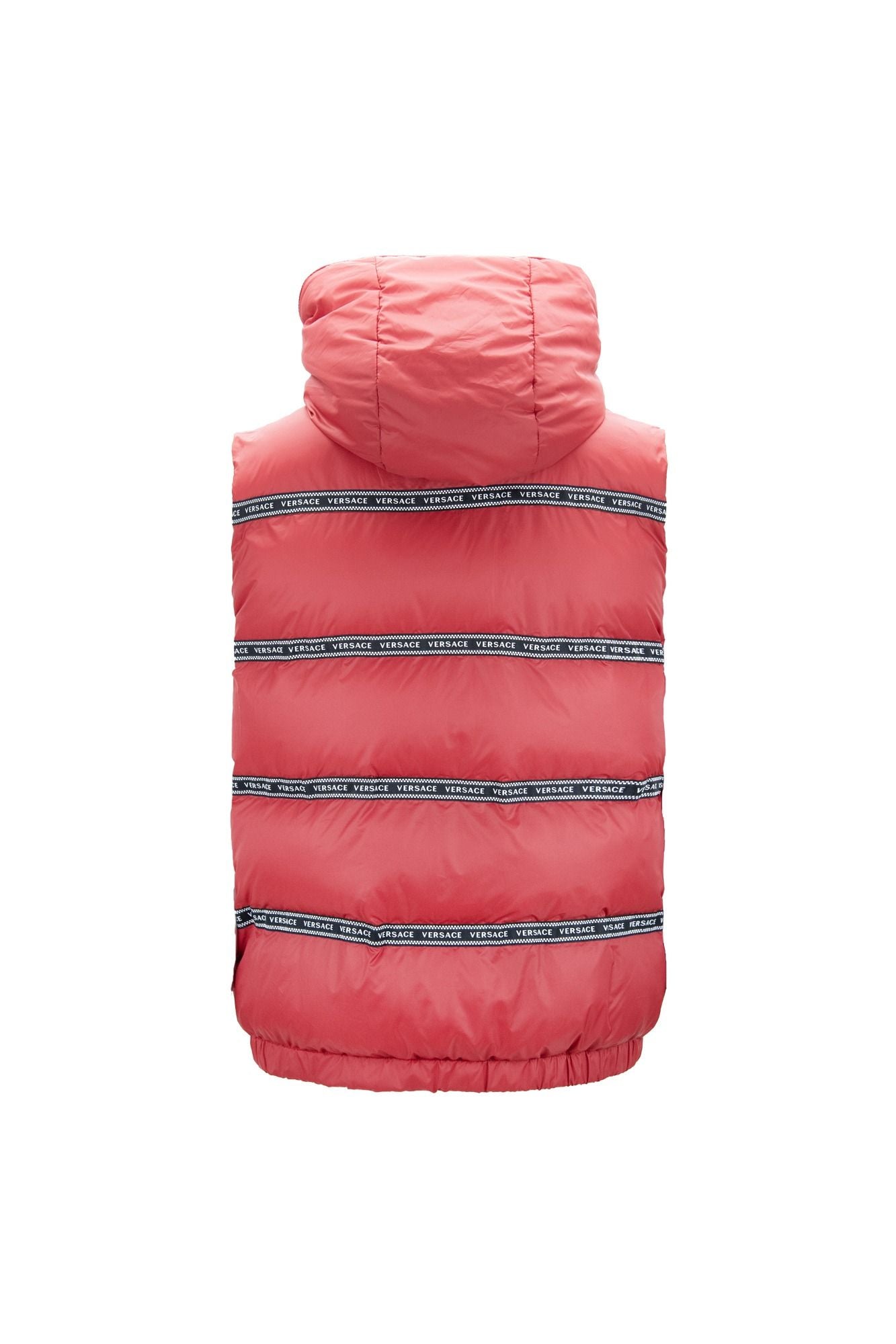Elegant Red Versace Logo Vest with Detachable Hood -  Vests for Men Suits -  Versace.