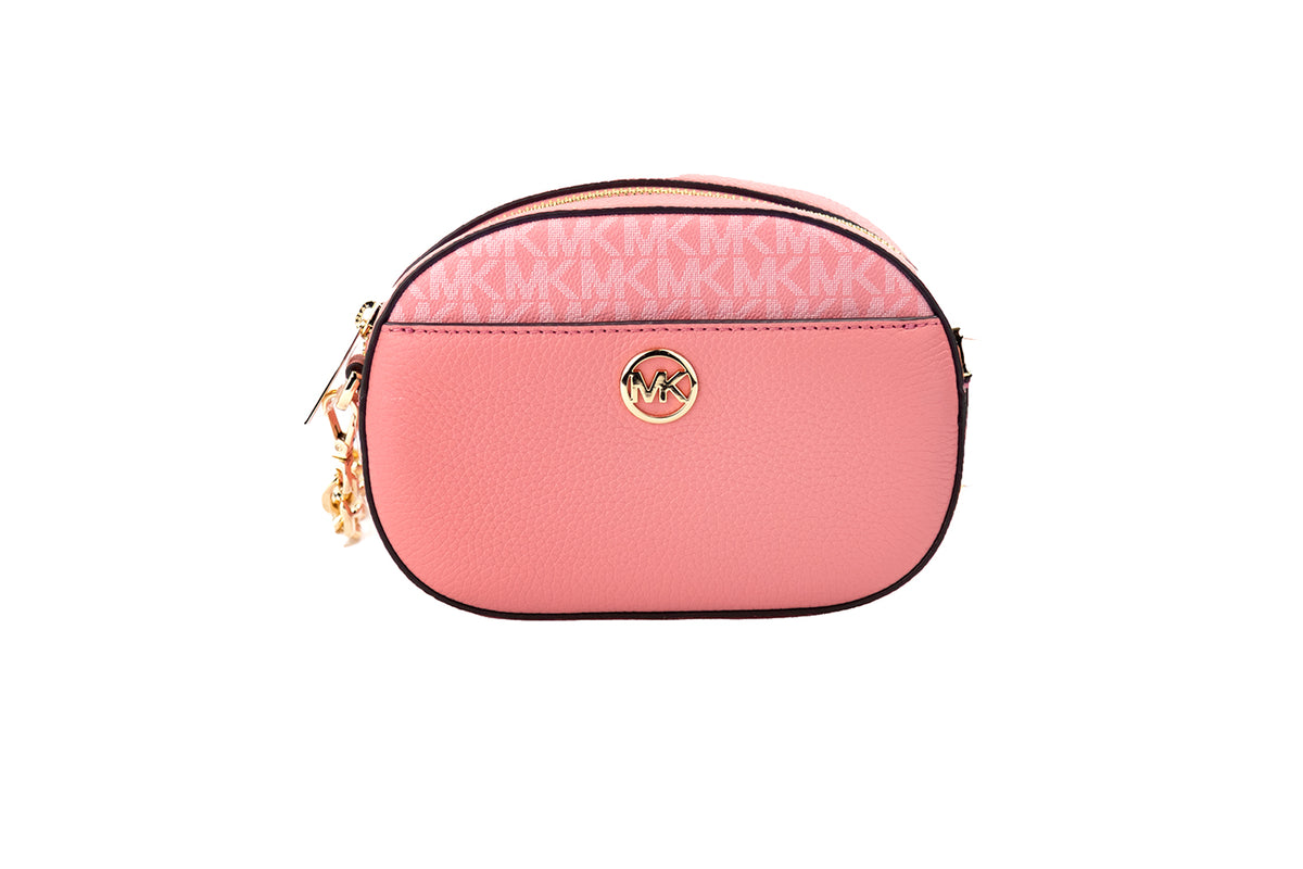 Michael Kors Jet Set Glam Tea Rose Leather Oval Crossbody Handbag Purse -   -  Michael Kors.