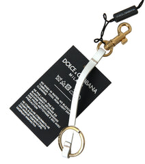 Dolce & Gabbana Black Silicone DG Logo Gold Brass Keychain -   -  Dolce & Gabbana.