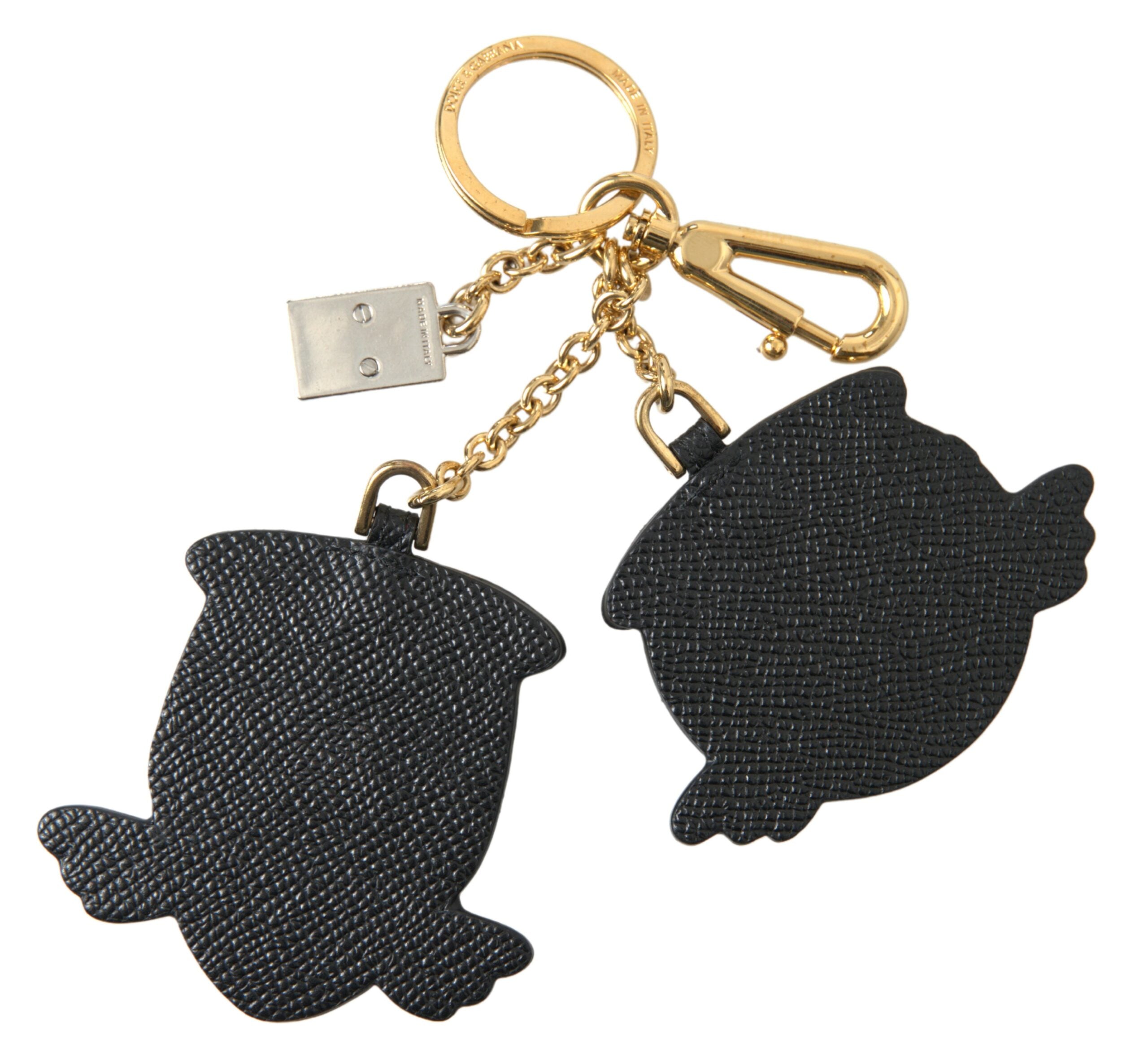 Dolce & Gabbana Blue Angel Leather Dominico Stefano Keyring Keychain -   -  Dolce & Gabbana.