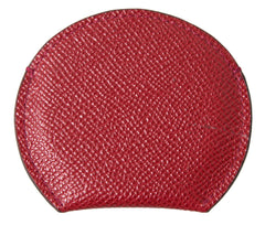 Dolce & Gabbana Red Calfskin Leather Round Hand Mirror Holder -   -  Dolce & Gabbana.