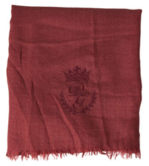 Dolce & Gabbana Maroon Cashmere Knit Wrap Shawl Fringe Scarf -   -  Dolce & Gabbana.