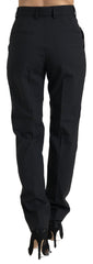 Dolce & Gabbana Black Wool High Waist Tapered Pants -   -  Dolce & Gabbana.