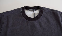 Dolce & Gabbana Dark Gray Cotton Crew Neck Pullover Sweater -   -  Dolce & Gabbana.