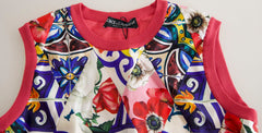 Dolce & Gabbana Multicolor Majolica Floral Crew Neck Tank Top -   -  Dolce & Gabbana.