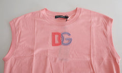 Dolce & Gabbana Pink Cotton DG Logo Crew Neck Tank T-shirt -   -  Dolce & Gabbana.