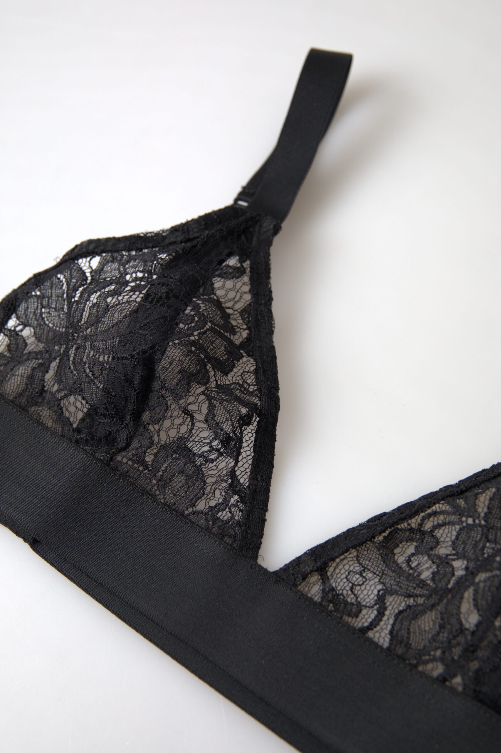 Dolce & Gabbana Black Floral Lace Nylon Stretch Bra Underwear -   -  Dolce & Gabbana.