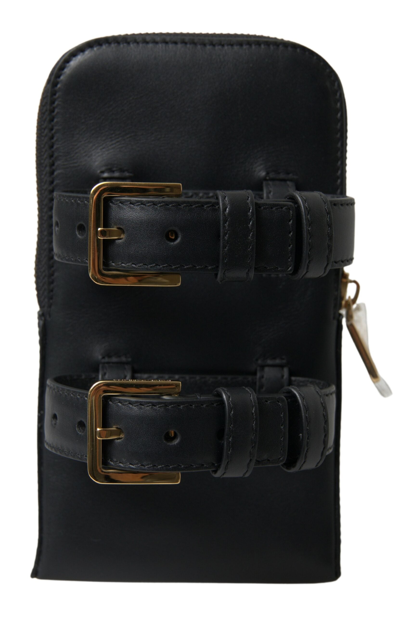 Dolce & Gabbana Black Leather Men Purse Double Belt Strap Bracelet Bag -   -  Dolce & Gabbana.