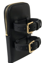 Dolce & Gabbana Black Leather Men Purse Double Belt Strap Bracelet Bag -   -  Dolce & Gabbana.