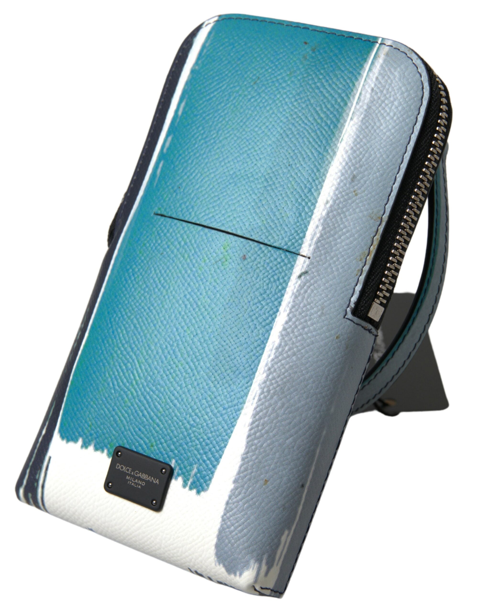 Dolce & Gabbana Blue Leather Purse Crossbody Sling Phone Bag Unisex -  Cross Body Bag for Men -  Dolce & Gabbana.