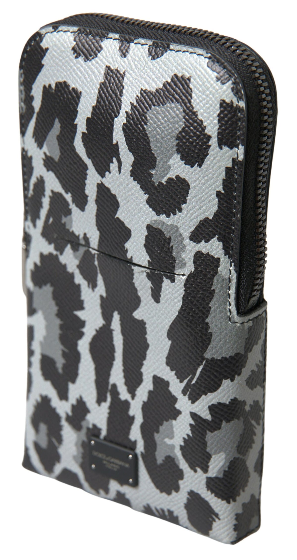 Dolce & Gabbana Gray Leopard Leather Men Purse Crossbody Sling Phone Bag -   -  Dolce & Gabbana.