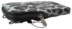 Dolce & Gabbana Gray Leopard Leather Men Purse Crossbody Sling Phone Bag -   -  Dolce & Gabbana.
