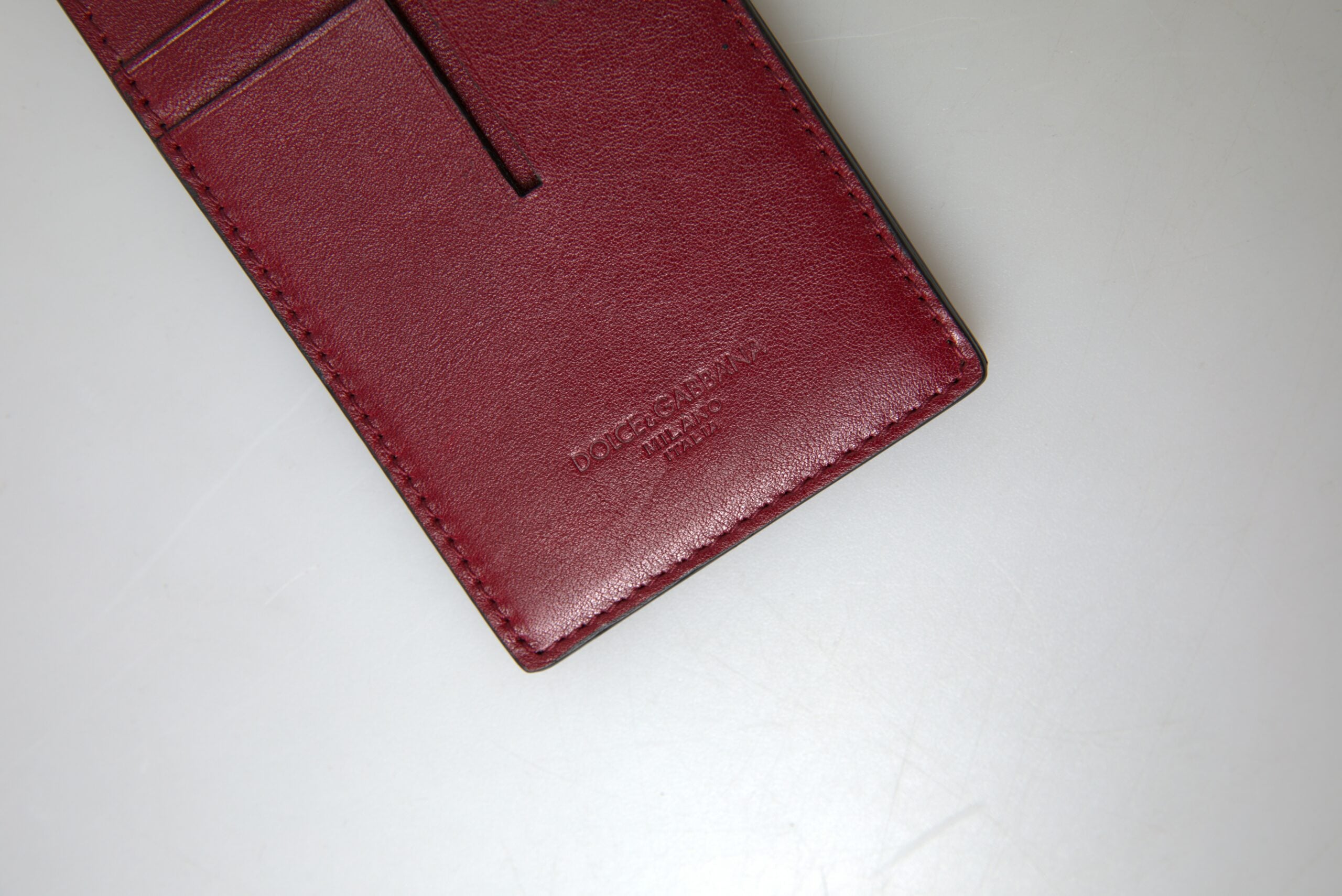 Dolce & Gabbana Red Leather Lanyard Logo Slim Card Holder Men Wallet -  Leather Card Holder for Men -  Dolce & Gabbana.