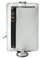 Dolce & Gabbana White Leather Lanyard Logo Card Holder Men Wallet -  Leather Card Holder for Men -  Dolce & Gabbana.