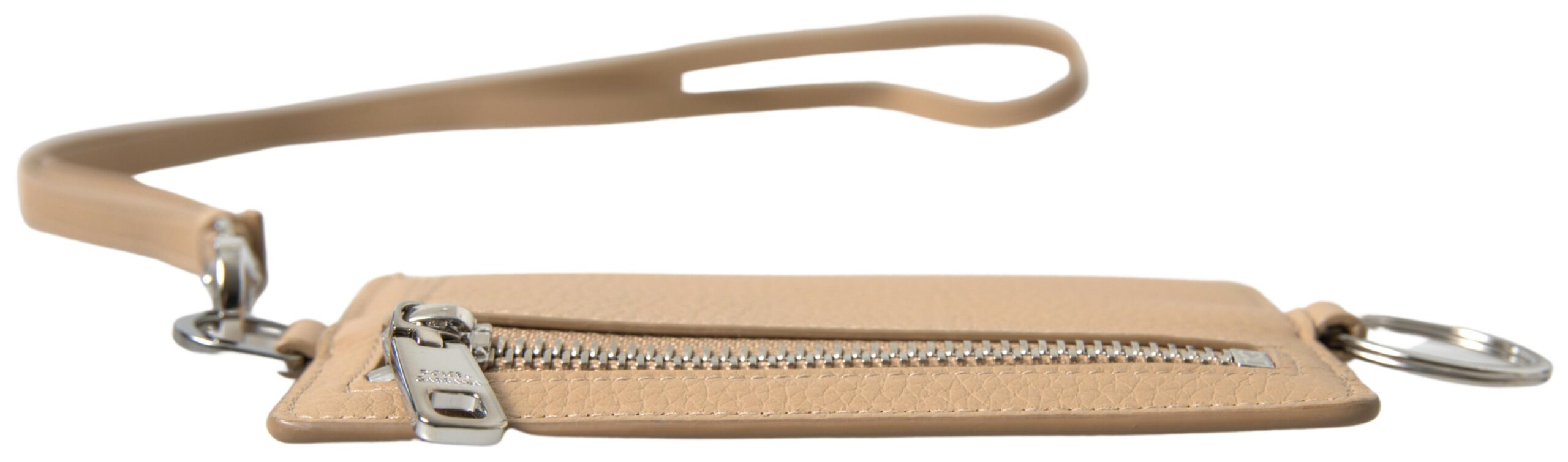 Dolce & Gabbana Beige Leather Lanyard Logo Card Holder Men Wallet -  Leather Card Holder for Men -  Dolce & Gabbana.