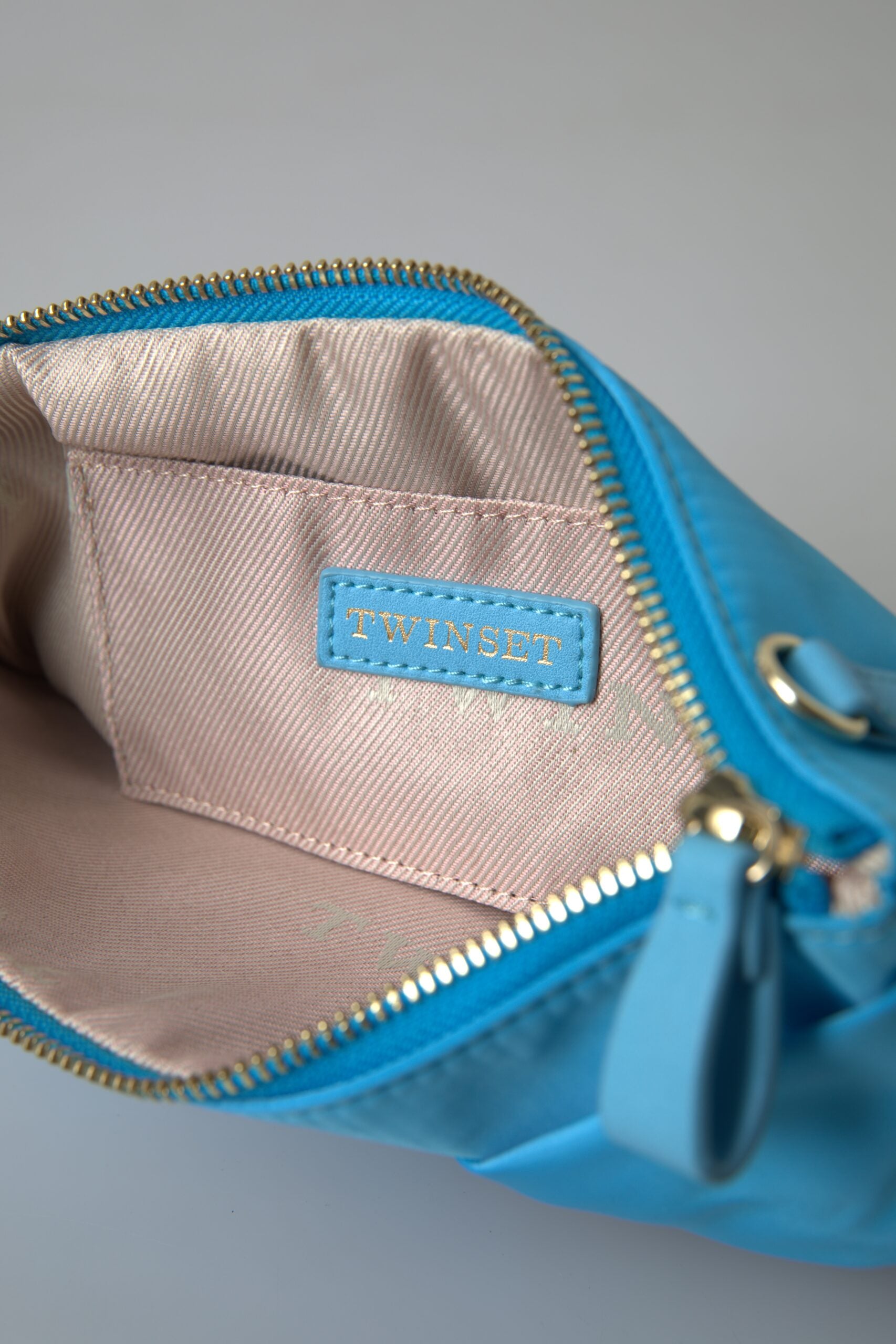 Twinset Blue Tafta Silk Large Bow Zipper Clutch Women Borse Logo Bag -  Luxury Clutch Bag for Women -  Twinset.