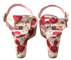 Dolce & Gabbana Multicolor floral print Wedges Floral Ankle Strap Sandals -   -  Dolce & Gabbana.