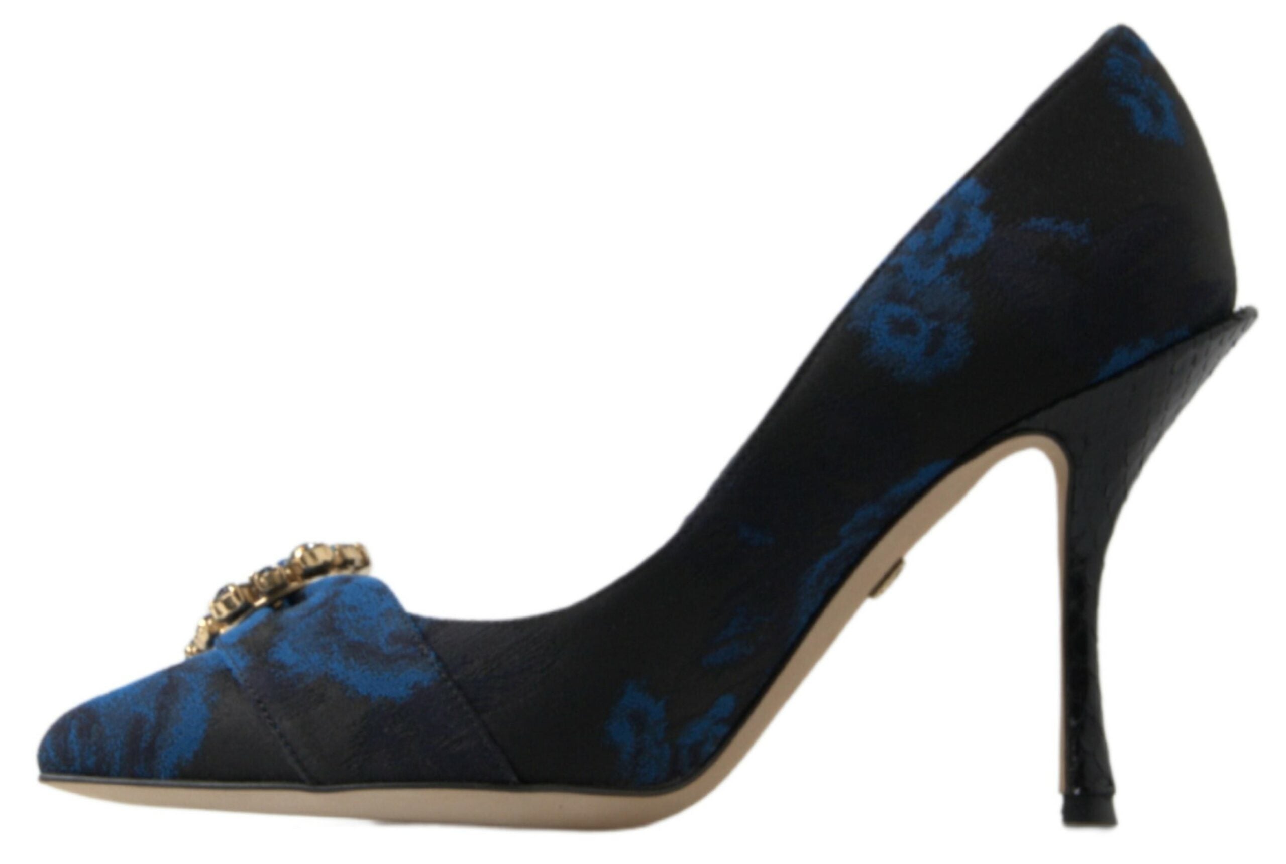 Dolce & Gabbana Blue Floral Ayers Crystal Pumps Shoes -   -  Dolce & Gabbana.
