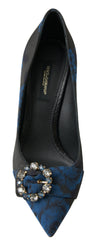 Dolce & Gabbana Blue Floral Ayers Crystal Pumps Shoes -   -  Dolce & Gabbana.