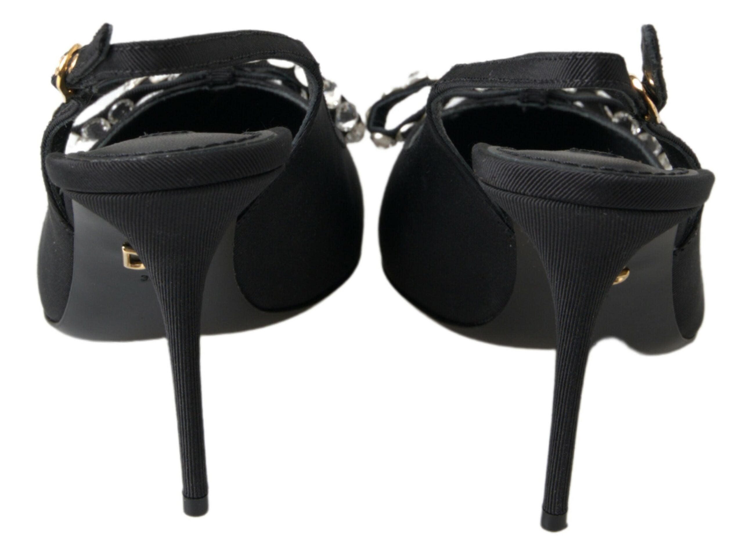 Dolce & Gabbana Black Crystal Embellished Slingback Heel Shoes -   -  Dolce & Gabbana.