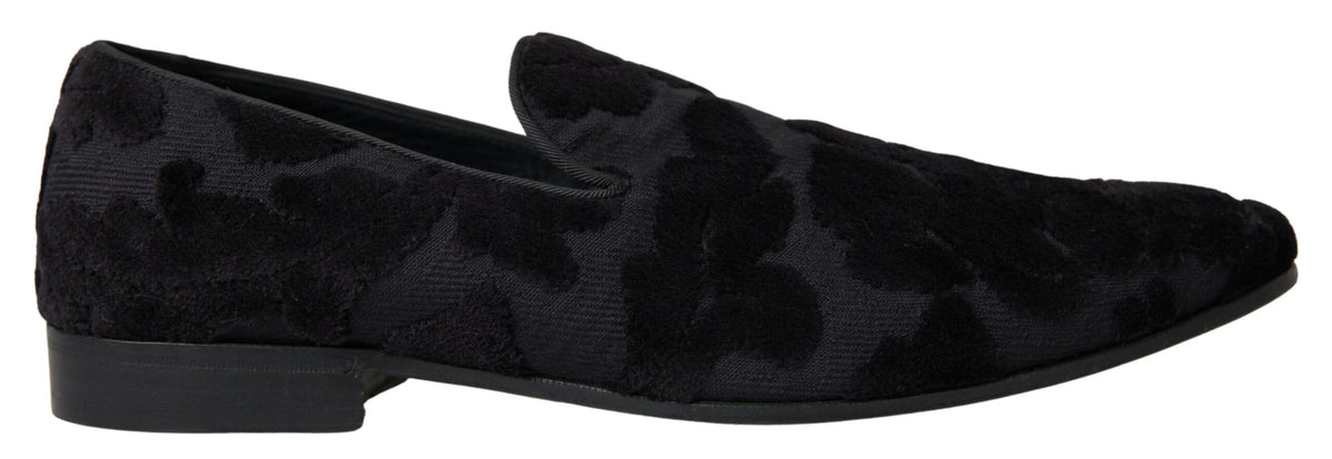 Dolce & Gabbana Black Brocade Loafers Formal Shoes -   -  Dolce & Gabbana.