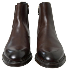 Dolce & Gabbana Brown Leather Chelsea Mens Boots Shoes -   -  Dolce & Gabbana.