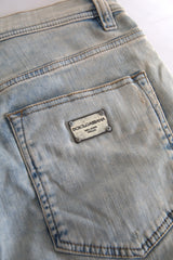 Dolce & Gabbana Blue Washed Cotton Mid Waist Skinny Jeans -   -  Dolce & Gabbana.