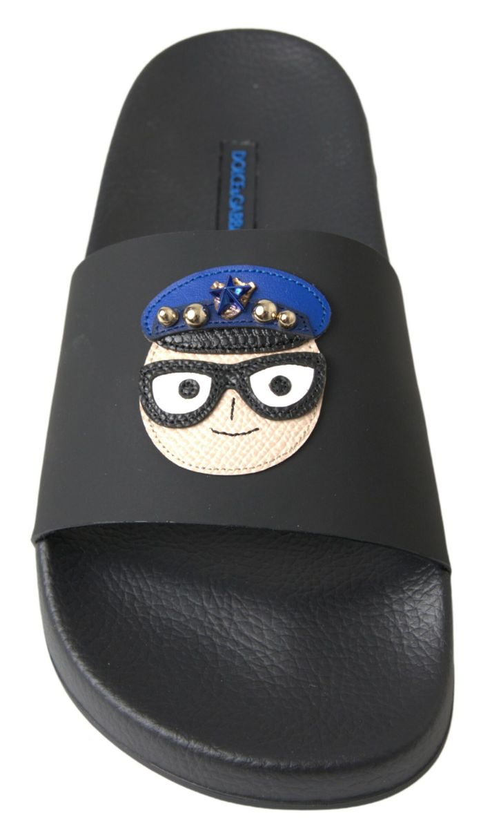 Dolce & Gabbana Black Slides Sandals Beach Saint Barth Shoes -   -  Dolce & Gabbana.