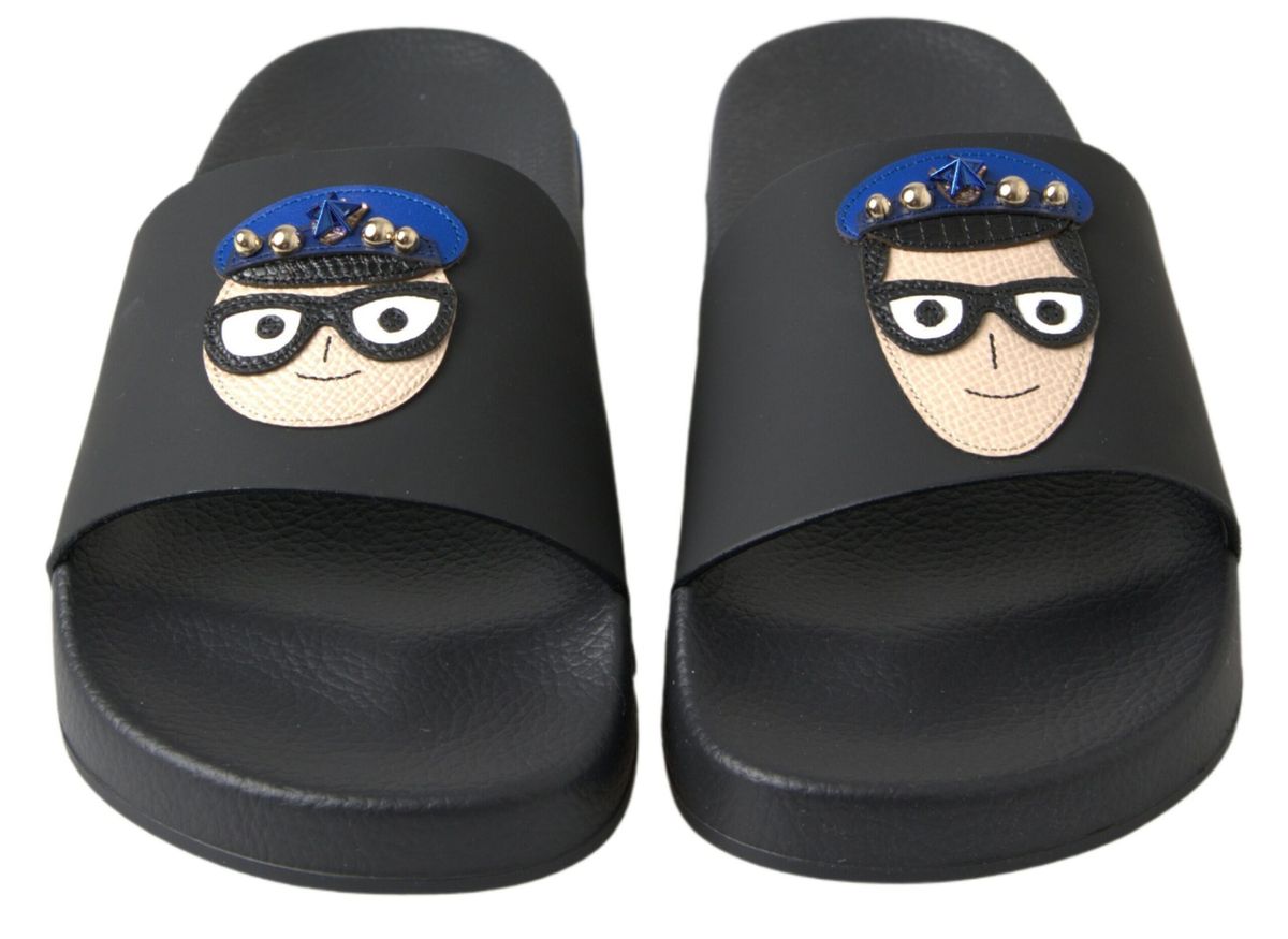 Dolce & Gabbana Black Slides Sandals Beach Saint Barth Shoes -   -  Dolce & Gabbana.
