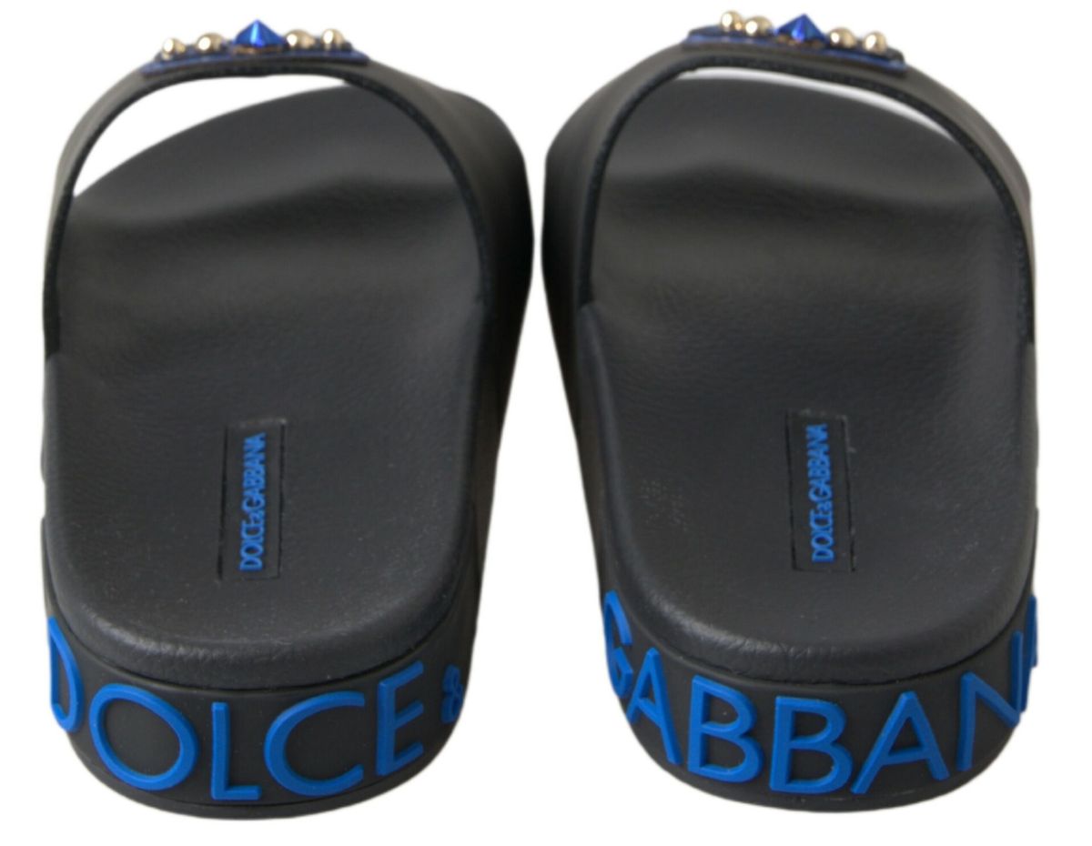 Dolce & Gabbana Black Slides Sandals Beach Saint Barth Shoes -   -  Dolce & Gabbana.