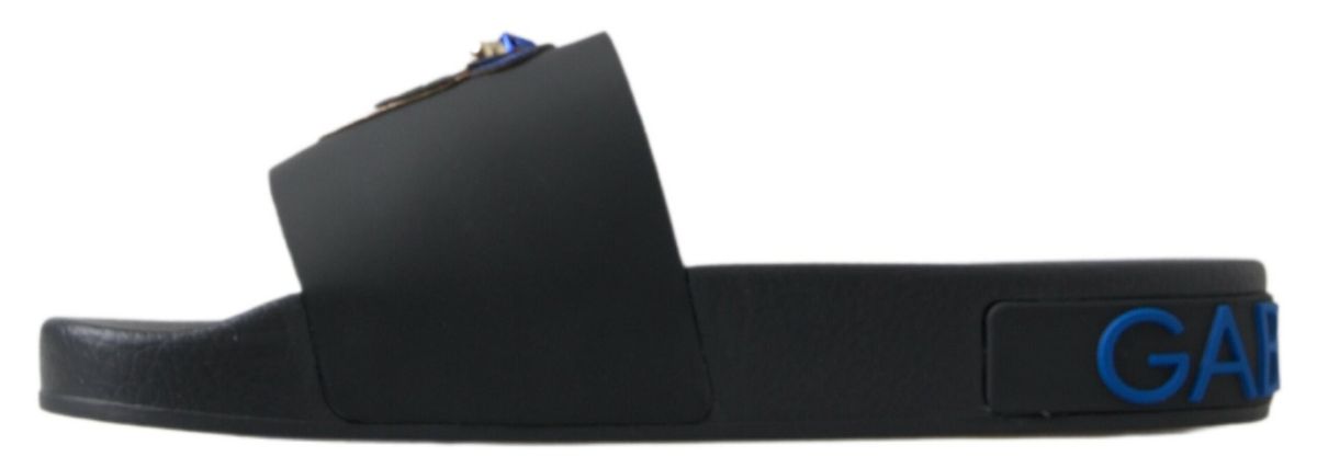 Dolce & Gabbana Black Slides Sandals Beach Saint Barth Shoes -   -  Dolce & Gabbana.