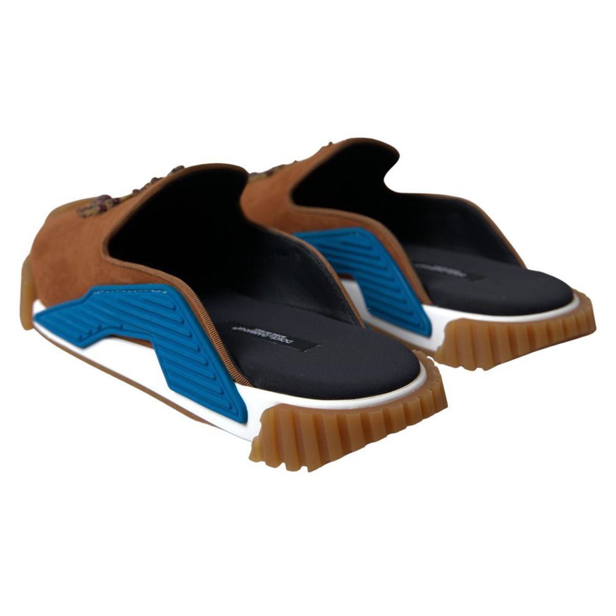 Dolce & Gabbana Brown Suede Crown Logo NS1 Slides Sandals -   -  Dolce & Gabbana.