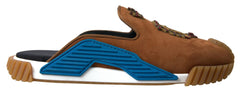 Dolce & Gabbana Brown Suede Crown Logo NS1 Slides Sandals -   -  Dolce & Gabbana.