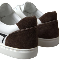 Dolce & Gabbana White Leather Brown LOVE Casual Sneakers -   -  Dolce & Gabbana.