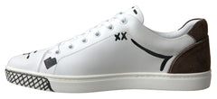 Dolce & Gabbana White Leather Brown LOVE Casual Sneakers -   -  Dolce & Gabbana.