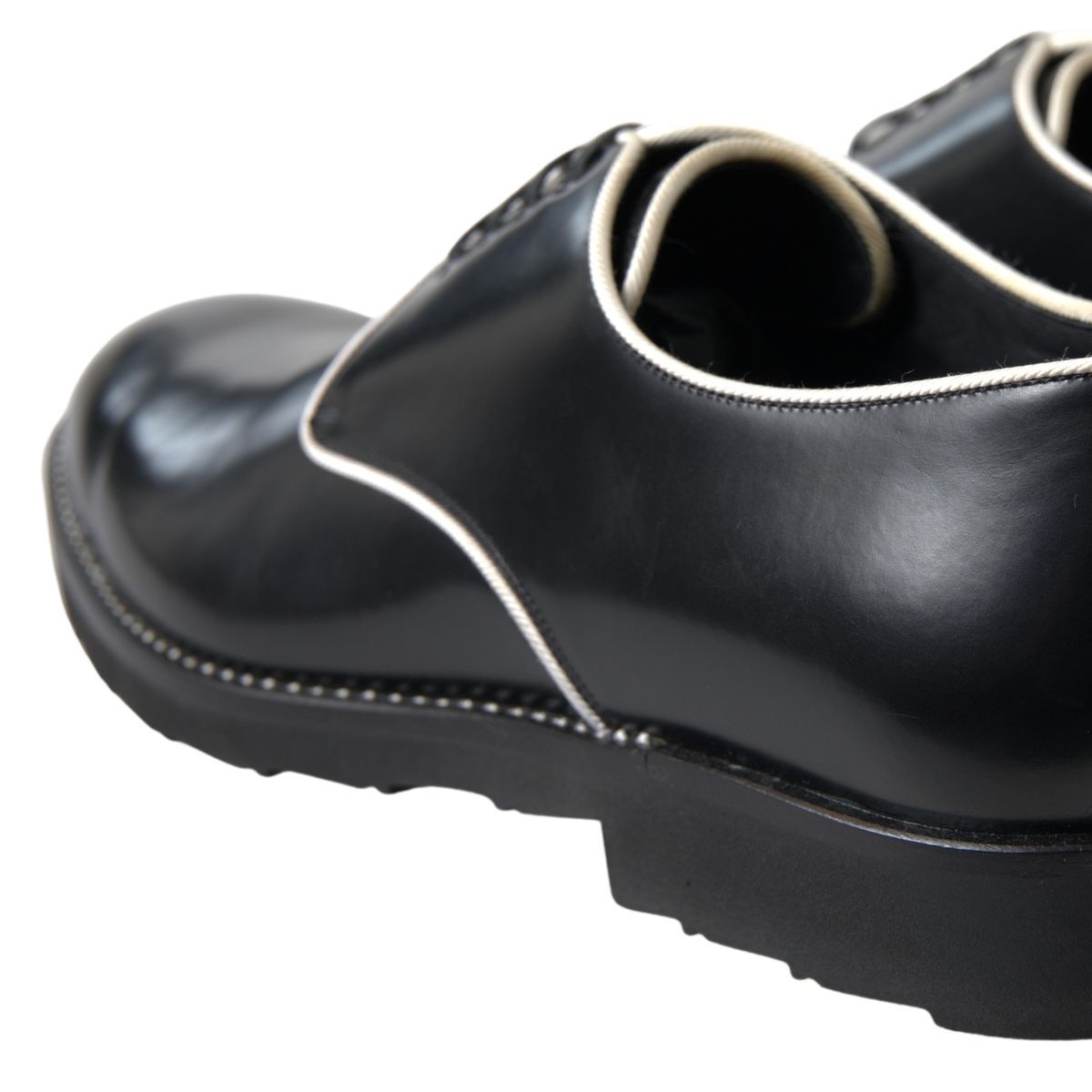 Dolce & Gabbana Black White Leather Formal Shoes -   -  Dolce & Gabbana.