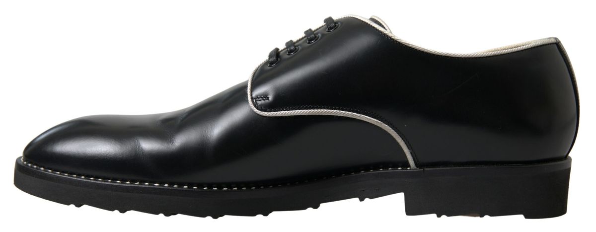 Dolce & Gabbana Black White Leather Formal Shoes -   -  Dolce & Gabbana.
