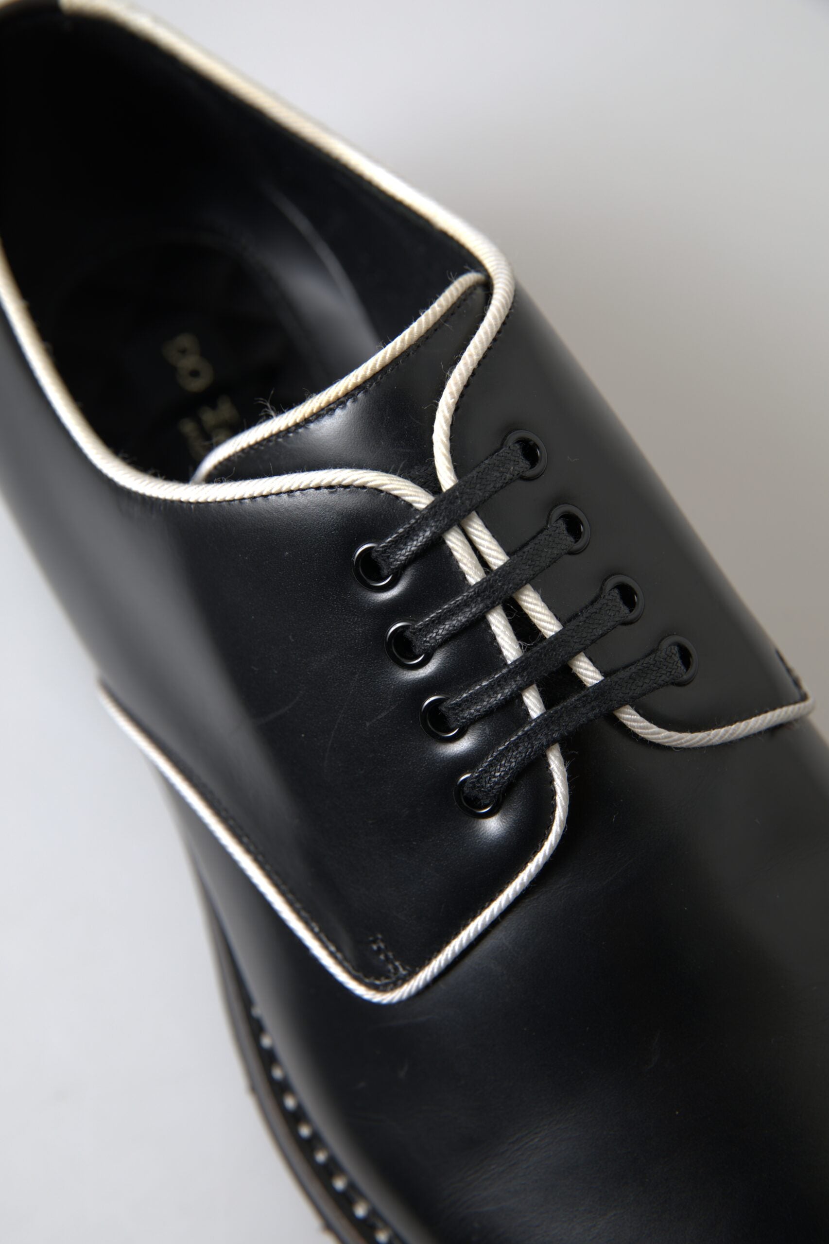 Dolce & Gabbana Black White Leather Formal Shoes -   -  Dolce & Gabbana.