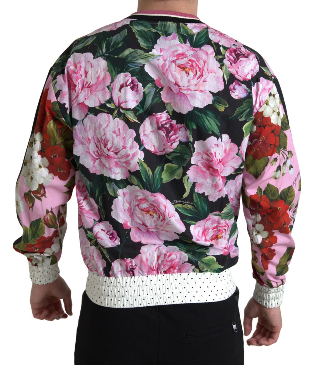 Dolce & Gabbana Pink Floral Roses Crewneck Top Sweater -   -  Dolce & Gabbana.